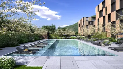 Piscina com Deck Molhado + Piscina Infantil